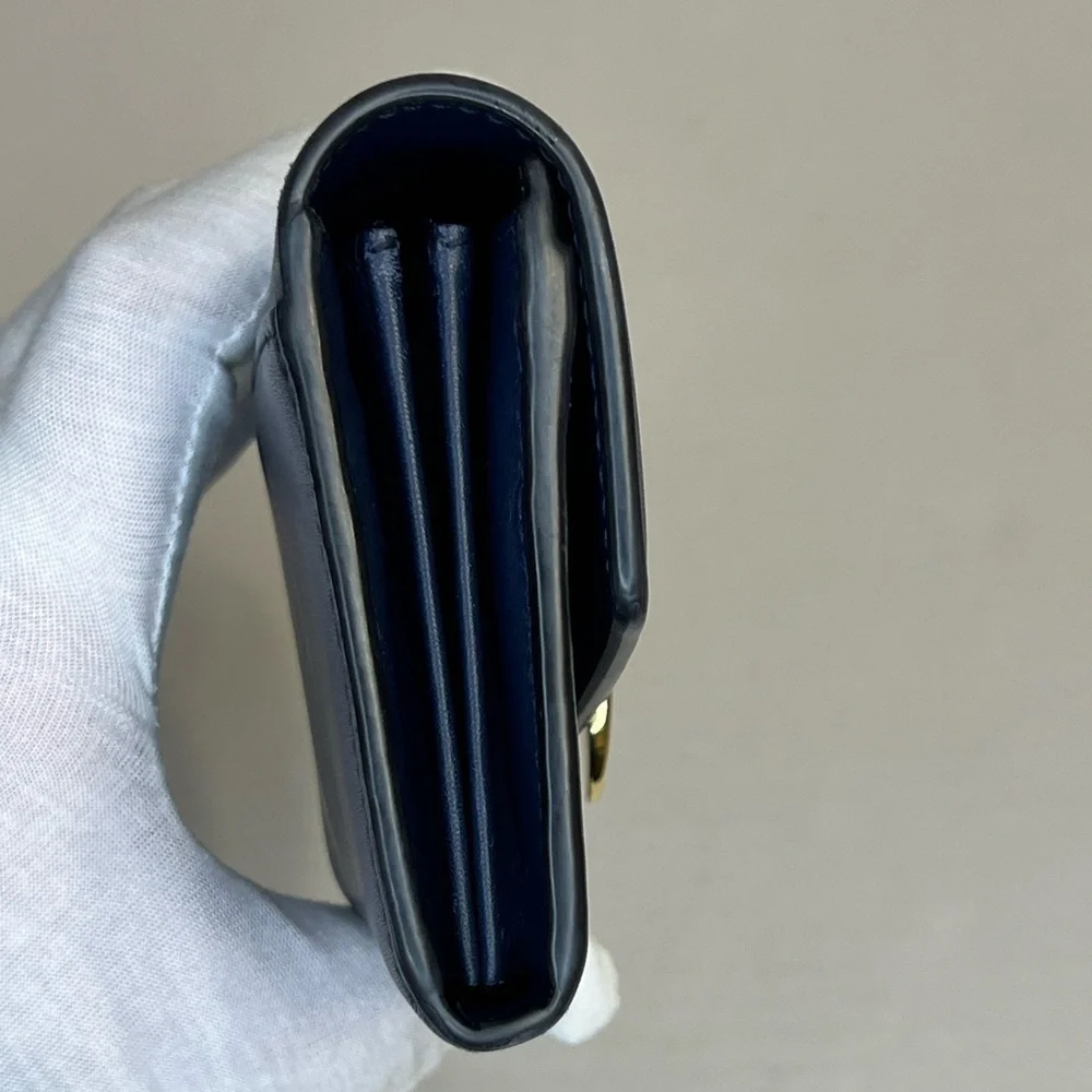 Gucci Sylvie‎ Continental Wallet in blue calfskin leather. - Picture 3 of 14